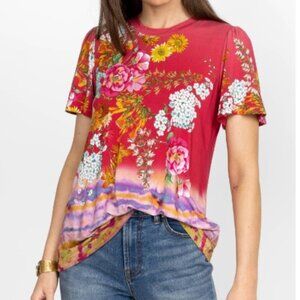 Johnny Was Golden Rose Flutter Sleeve Tee NWT Size Small